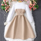 Long Sleeve Lapel Button Stitching Contrasting-color Dress
