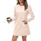 Back Fold Pocket Long Sleeve Sweater Dress