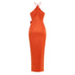 Halter Hollow Three-dimensional Flower Dress