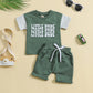 Sports Suit Letter Short Sleeve