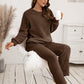 Costume deux pièces ample et décontracté en peluche double face