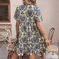 Short Sleeve With Ruffled Hem Dress
