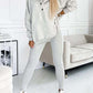 Casual Hooded Sweater Thickened Thread Fitted Vest Pants Three-piece Set