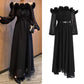 Robe patchwork florale tridimensionnelle amincissante à la taille pour femme