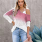 Commuter V-Neck Spray Dye Blouse Knit Top