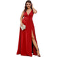 Robe trapèze ample sans manches à col en V profond