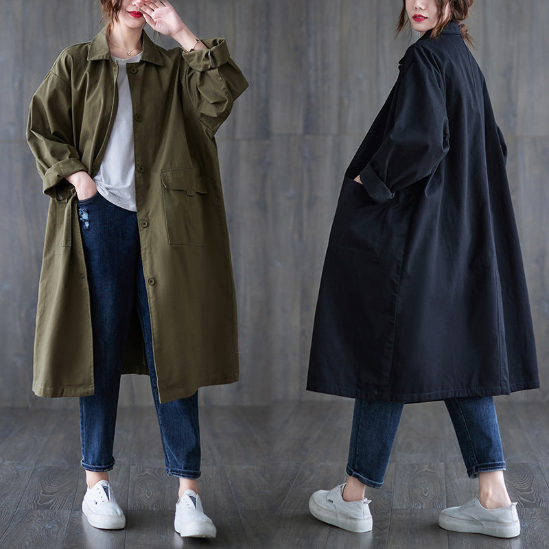 Simple Artistic Turn-down Collar Coat