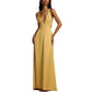 Women's Backless V-neck Satin Long Dress