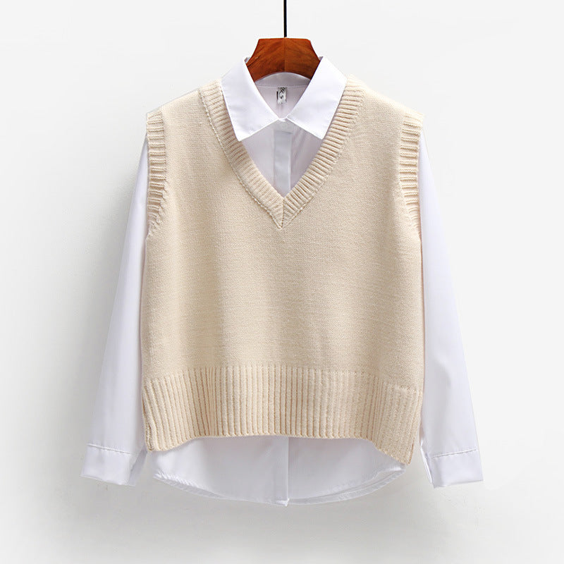 Waistcoat Short Loose Sleeveless Waistcoat Sweater