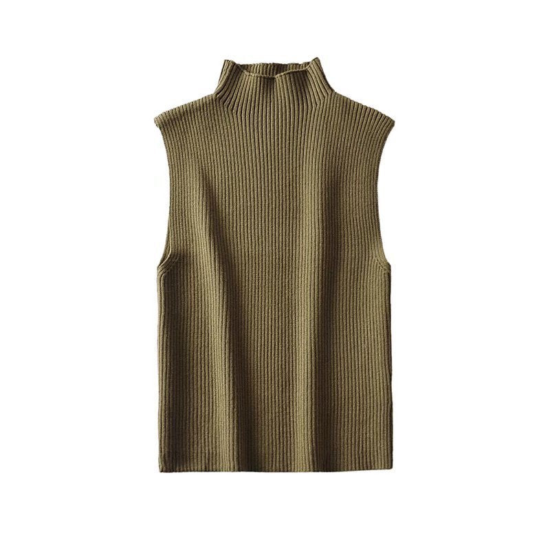 Women's Half-turtleneck Sleeveless Knitted Vest