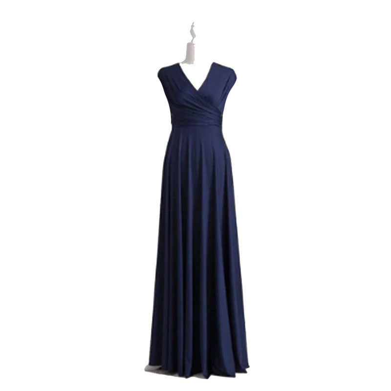 More Than Multiple Wear Rope Cross Backless Bandage One-piece Dress Long And Short