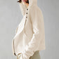 Sweat-shirt à capuche tendance pour femme, veste courte à fermeture éclair
