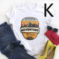 Literature And Art High Mountain Personality Printing Short-sleeved Men And Women