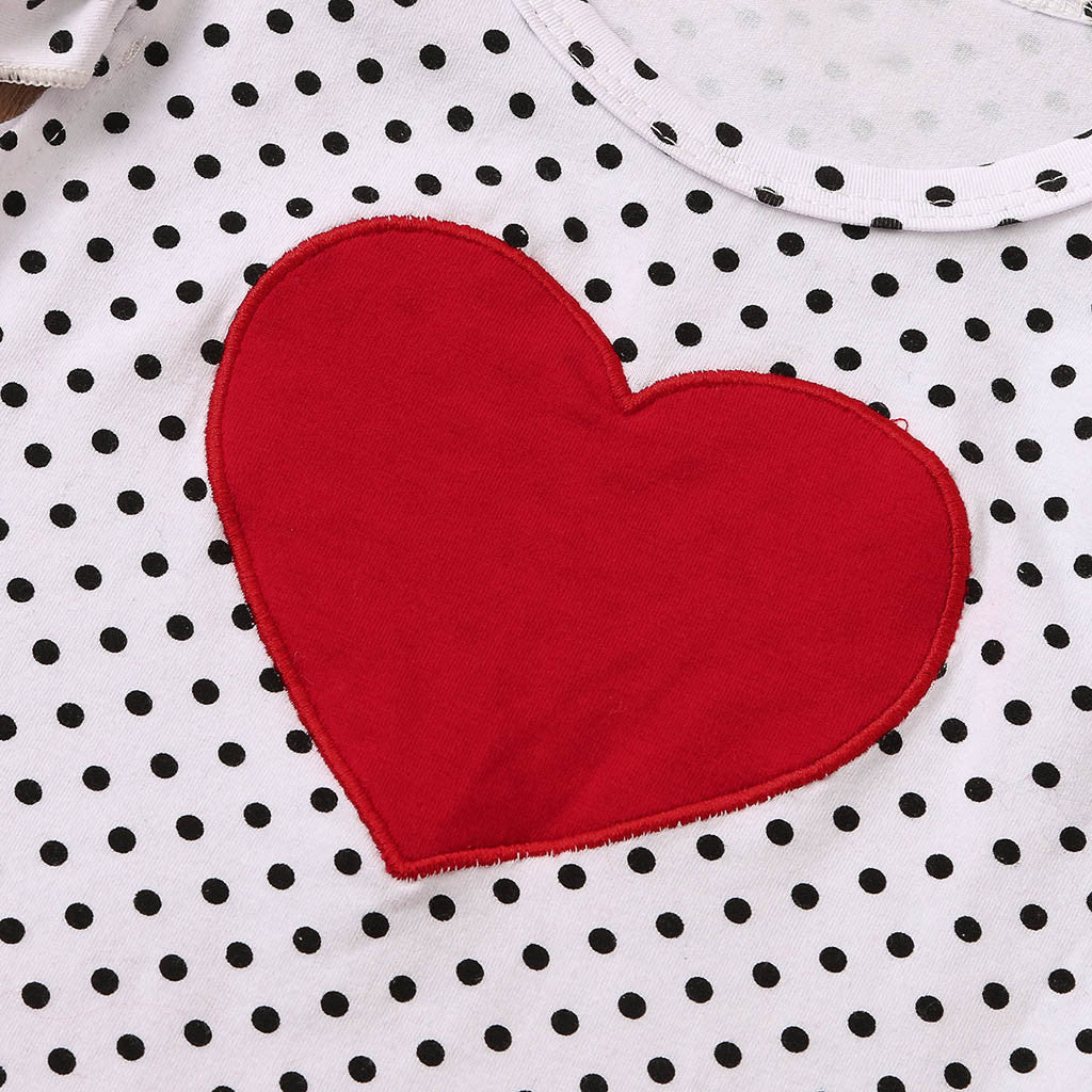European And American Casual Polka Dot Flying Sleeves Heart-shaped Strap Dress