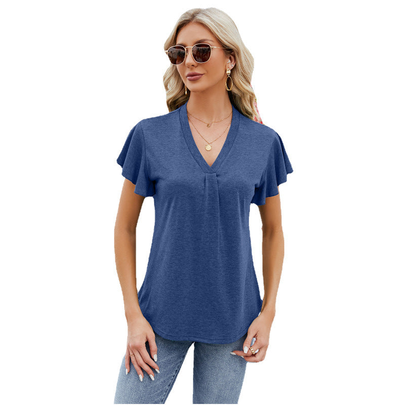 Fashion Short Sleeve T-shirt Top For Women