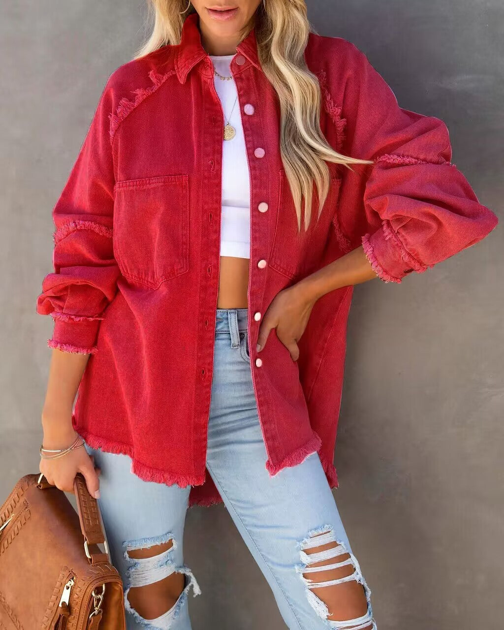 New Tassel Single Breasted Denim Jacket Women