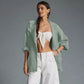 All-match Cardigan Lapel Long Sleeve Solid Color Top