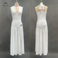 Womens Halterneck Backless Slim Fit Solid Color Split Dress