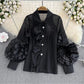 Niche Set Stitching Loose Cool Western Style Shirt Female