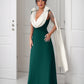 A High-end And Elegant V-neck Sleeveless Dress With Contrasting Colors