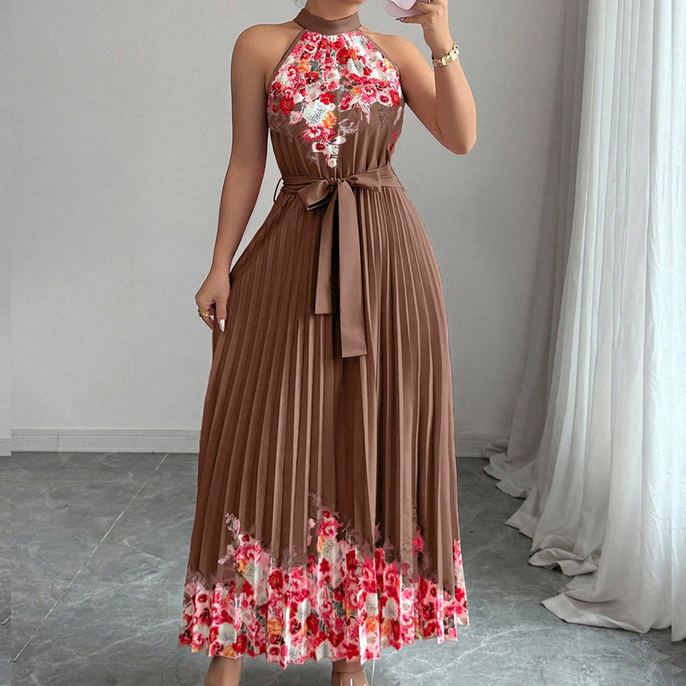 Women's Fashionable Printed Pleated Dress