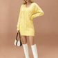 Mid-length Sweater V-neck Knitted Casual Twist Dress