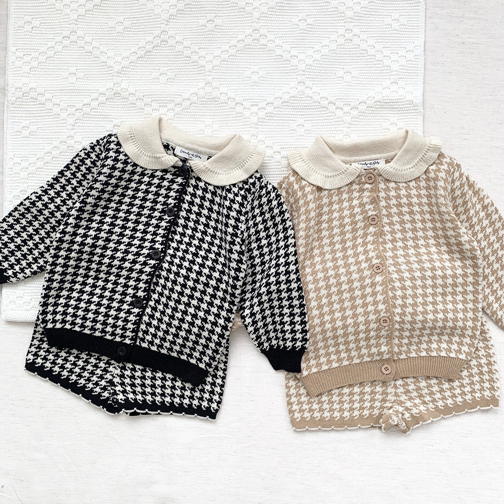 Veste cardigan courte à col lotus pour enfant