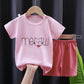 Ensemble t-shirt d'été à manches courtes pour enfant en pur coton