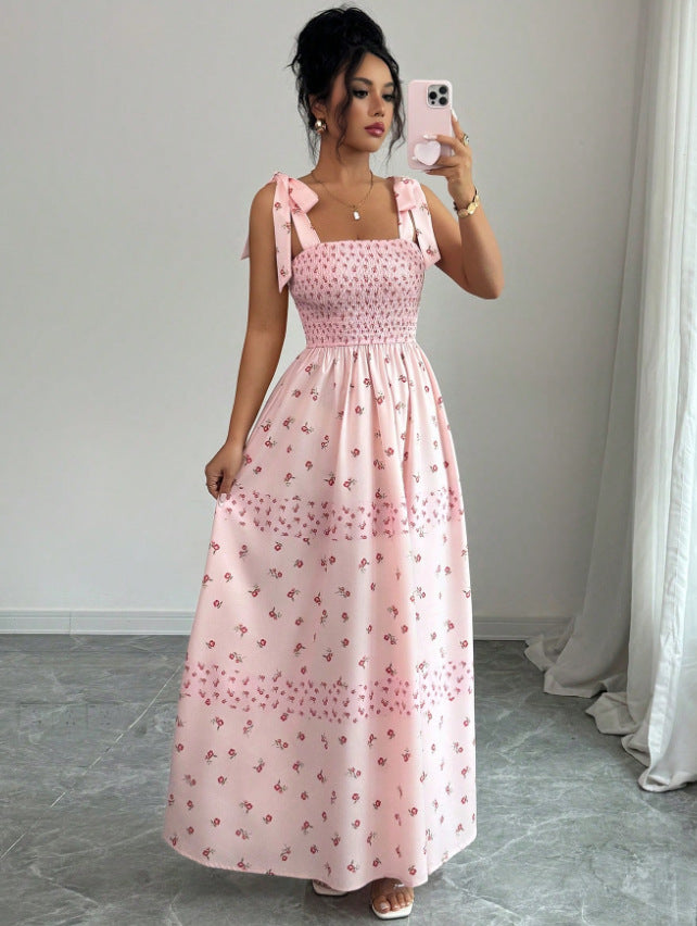 Sexy Spaghetti-strap Waist-cinching Split Dress