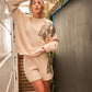 Fashion Suit Salt Tiger Embroidered Long-sleeved Round Neck Sweater Cropped Pants