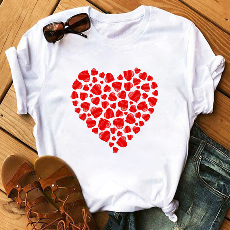 T-shirt à manches courtes imprimé amour