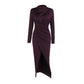 Slit Slim-fitting Long Dress Women's Clothing