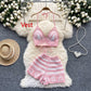 Cutout Crocheted Halter Strap Vest High Waist Knit Shorts