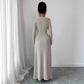Solid-color Sexy V-neck Long-sleeve High-slit Dress