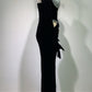 Gloves Hollow-out Low Cut Velvet Tube Top Dress Dinner Party