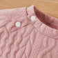 Round Neck Linking Open Clasp Silk Floss Long Sleeve Sweater Trousers Suit