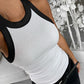 Chemise basique à col rond sans manches pour femme, haut de sport décontracté, été