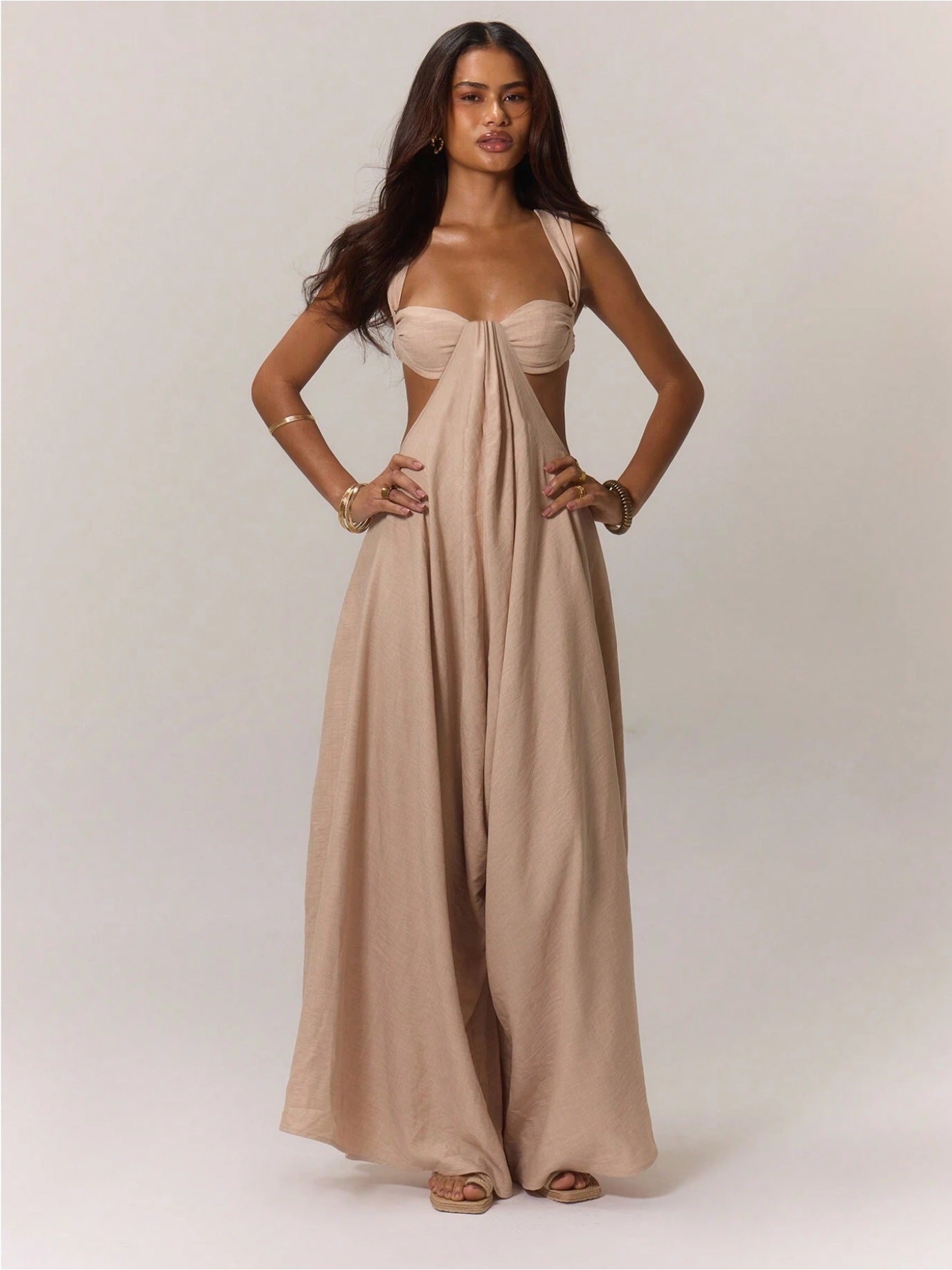 European And American Leisure Tied Spaghetti-strap Trendy Jumpsuit