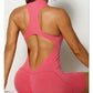 Women's Dance Zipper Tight Seamless Knitted Yoga Bodysuit