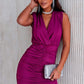 Sleeveless Invisible Shoulder Pad High Waist Sheath Dress