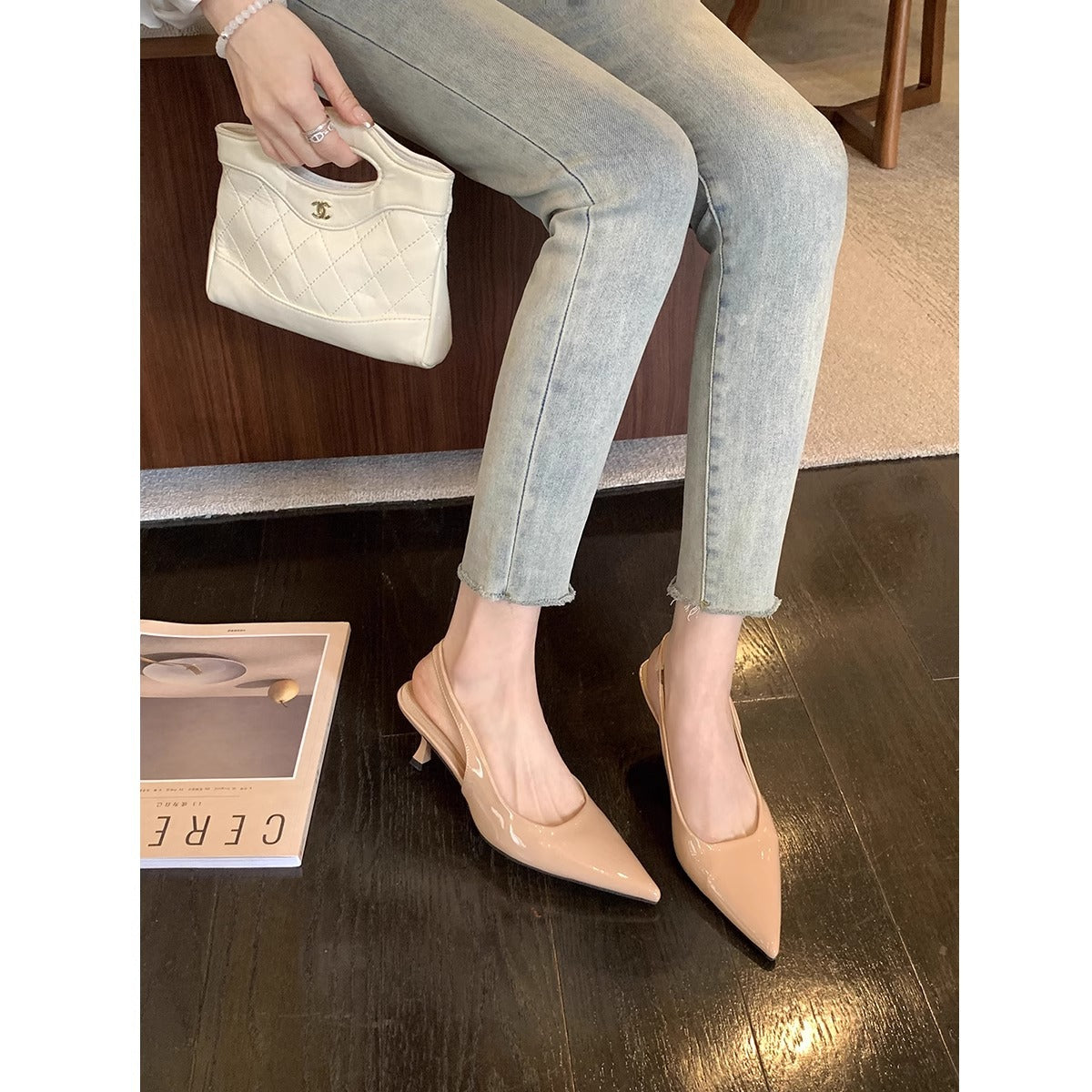 Elegant Small Pointed-toe Low-cut High Heel Pumps Women's Spring