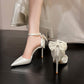 Satin White Wedding Shoes Plus Size