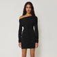 Ruffle-trimmed Drawstring V-neck Waist-cinching Figure-flattering Dress For Date Nights And Parties