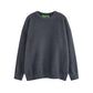 American Retro Simple Solid Color Crew Neck Pullover Sweater Men And Women