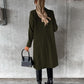 Manteau à manches longues et revers pour femme, veste longue et slim, couleur unie, à double boutonnage, tendance hiver