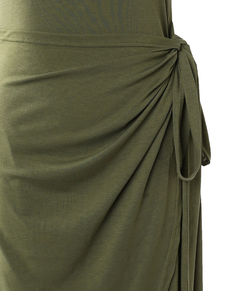 Robe décontractée à ourlet irrégulier et couleur unie pour femme