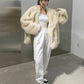 Coat Fur Collar Coat Women's Fashion Loose And Lazy Style Mid-length Artificial Wool