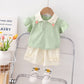Girls Summer Short Sleeve Shorts Two-piece Set