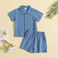 Polo d'été à manches courtes et revers en coton et lin, style décontracté, ensemble deux pièces