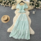 Womens Solid-Color, Defined-Waist, Square-Neck Puff-Sleeve Shirt And Skirt Set